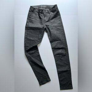 Bianco Jeans Coated Pants Skinny Charcoal Stretchy sz 27